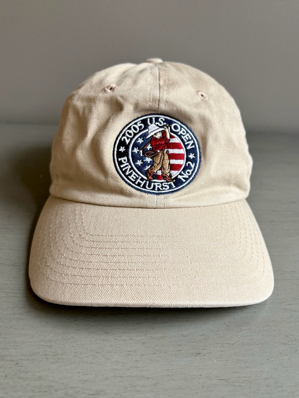 USGA Golf 2005 US Open Pinehurst No. 2 Khaki Baseball Hat Cap Adjustable VTG